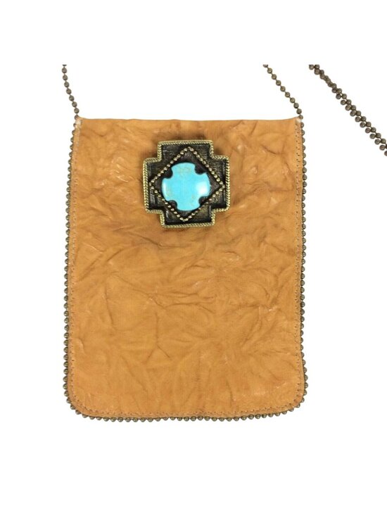 Unbranded Mini Crossbody Bag Faux Turquoise Cross Vegan Leather Chain Strap - Picture 2 of 4